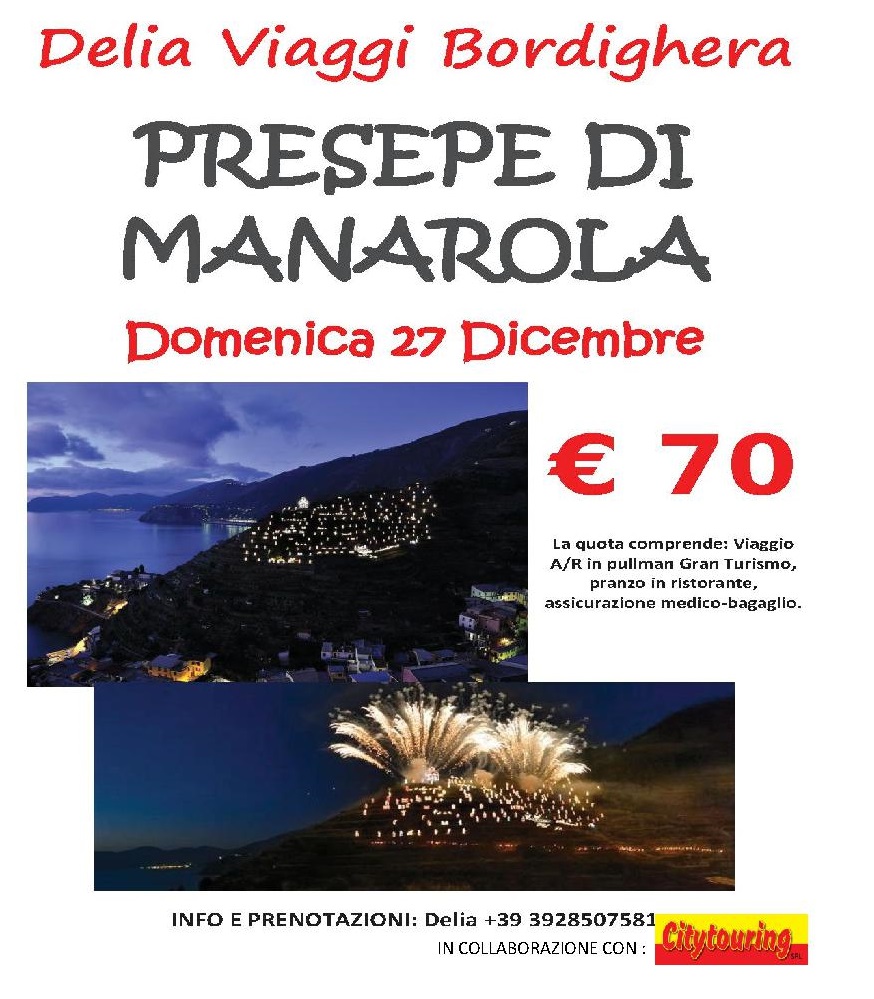 Domenica 27 Dicembre 2015 Presepe di Manarola € 70